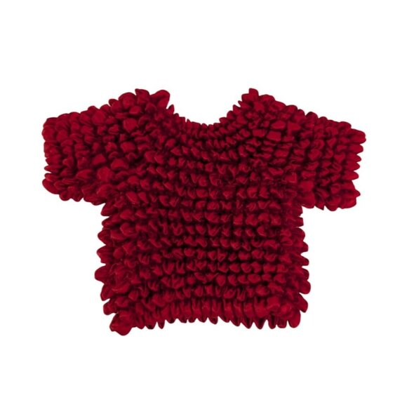 Build-A-Bear Clothes Red Popcorn Stretch Shirt Ruffle Top Denim Skirt Outfit Y2K - Picture 4 of 8